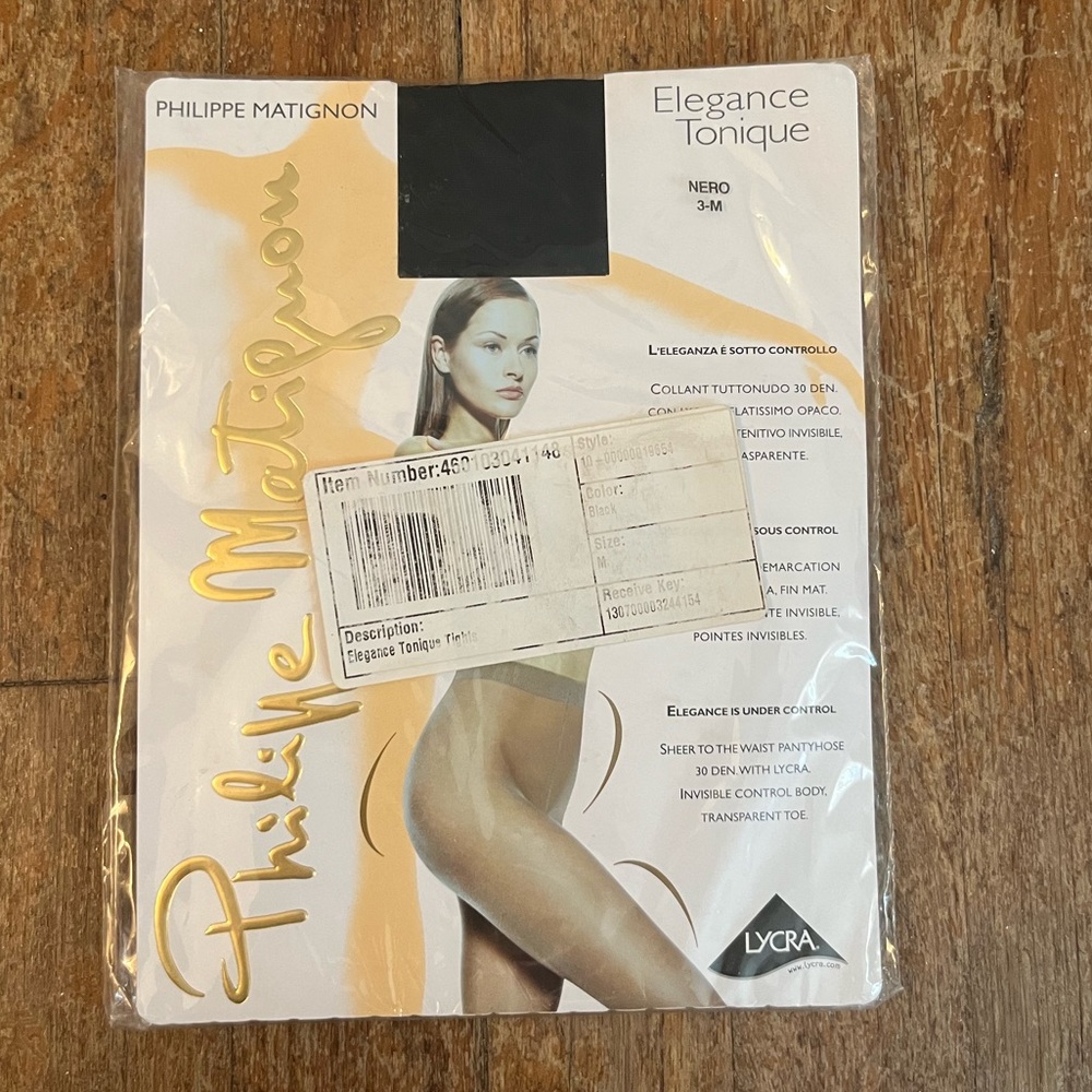 NWT - vintage black tights - 3M - black